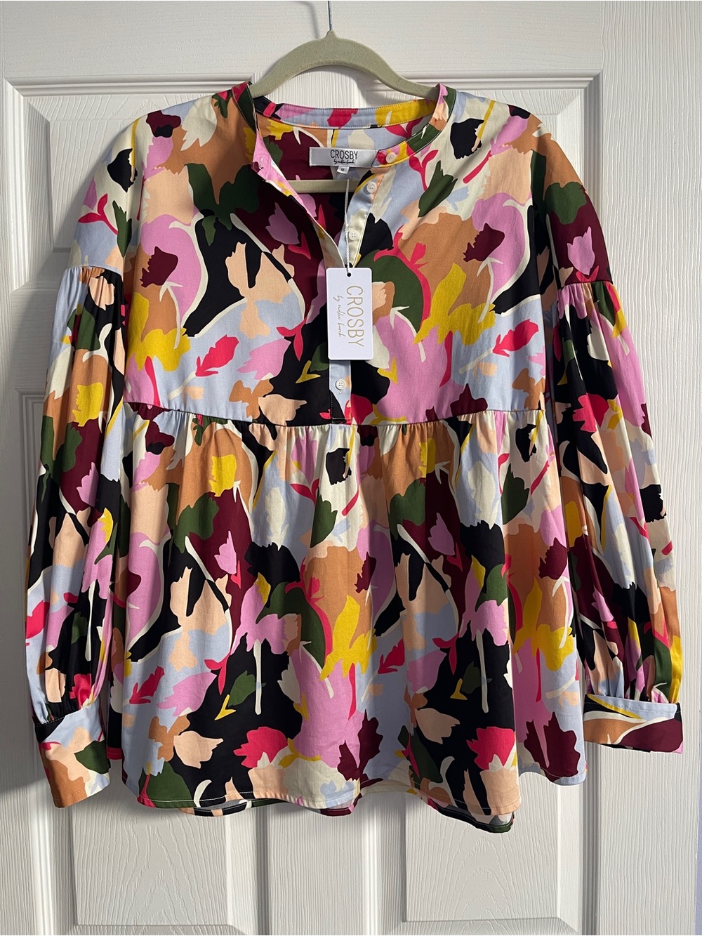 CROSBY by Mollie Burch Multicolor Floral Button-Front Top